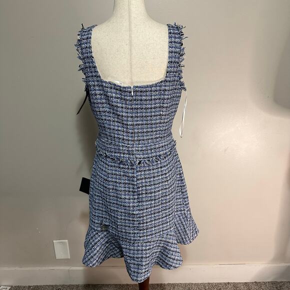 LULUS Women's Adorably Luxurious Tweed Raw Edge Sleeveless Mini Dress Size M - Picture 6 of 16